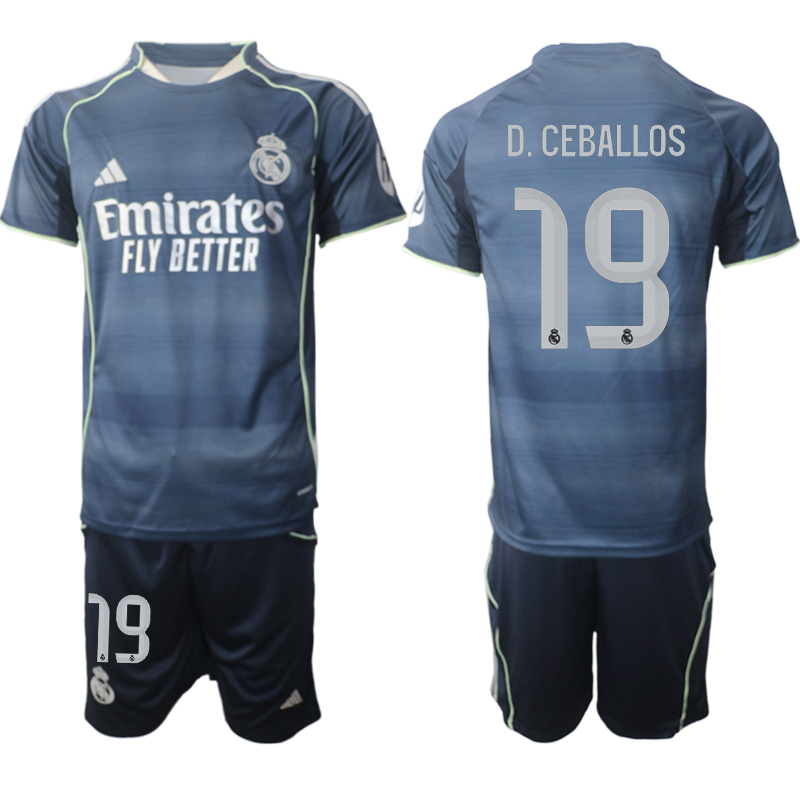Men 2025-2026 Club Real Madrid away Blue 19 Soccer Jersey